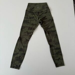 Lululemon Leggings Size 4 Inseam 26 Green Camouflage Align Pant Gym Train Run